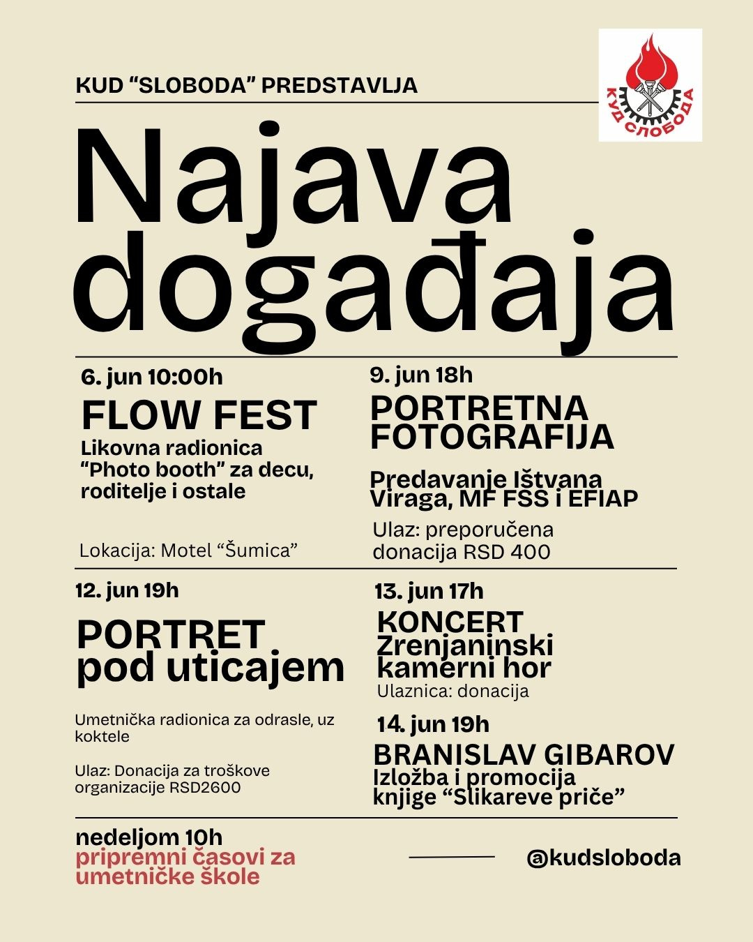 KUD Sloboda plakat jun