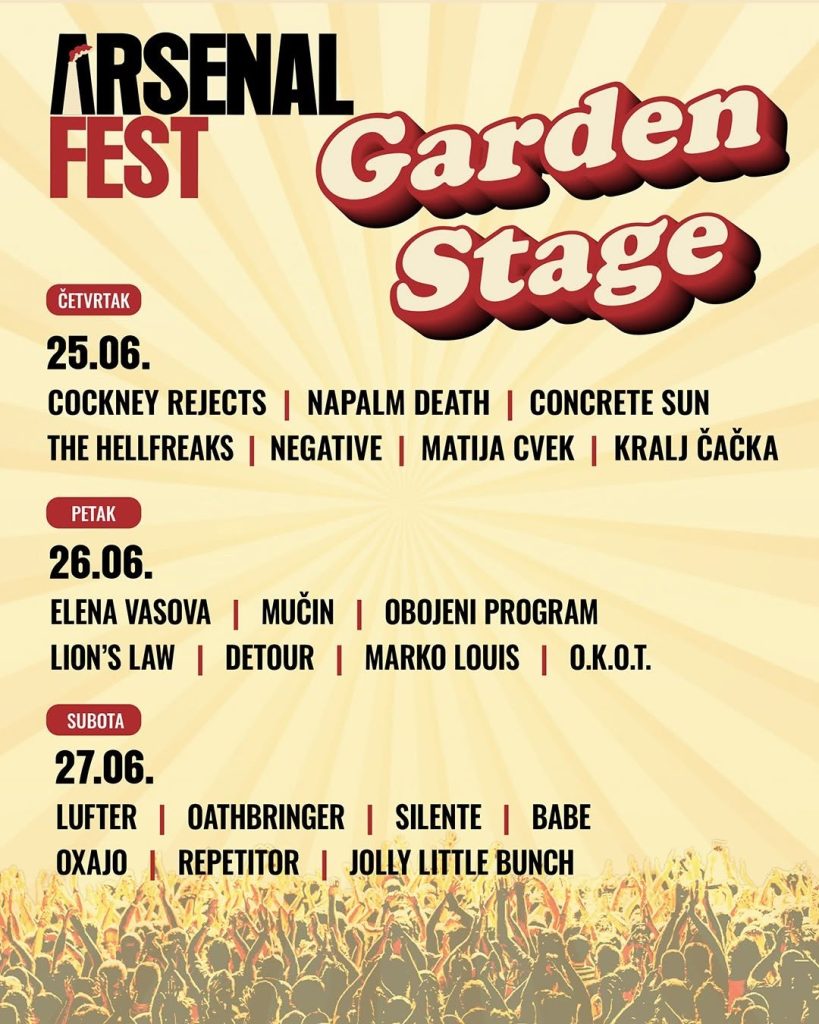 Arsenal fest - Garden Stage program
