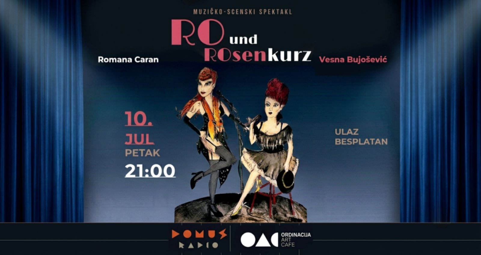 RO und ROsenkurz najava nastupa u Ordinacija Art Cafe u Novom Sadu 10. jula 2026